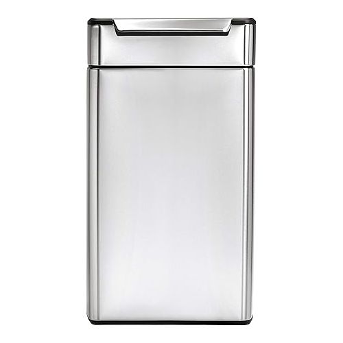 심플휴먼 DISCONTINUED simplehuman 40 Liter / 10.6 Gallon Stainless Steel Touch-Bar Kitchen Trash Can, Brushed Stainless Steel, ADA-Compliant