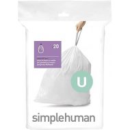 simplehuman Code U Custom Fit Drawstring Trash Bags in Dispenser Packs, 20 Count, 55 Liter / 14.5 Gallon, White