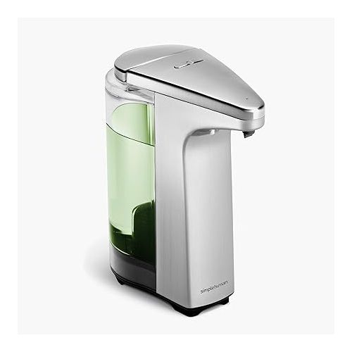 심플휴먼 simplehuman 8 oz. Touch-Free Sensor Liquid Soap Pump Dispenser with Soap Sample, Brushed Nickel & Tension Arm Standing Paper Towel Holder, Brushed Stainless Steel