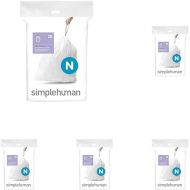 simplehuman Code N Custom Fit Drawstring Trash Bags in Dispenser Packs, 20 Count, 45-50 Liter / 12-13 Gallon, White (Pack of 5)