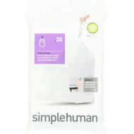 simplehuman Code G Custom Fit Drawstring Trash Bags in Dispenser Packs, 30 Liter / 8 Gallon, White - 20 Liners