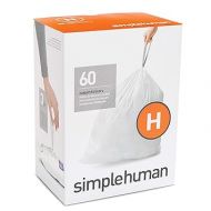 simplehuman Code H Custom Fit Liners, Drawstring Trash Bags, 30-35 Liter / 8-9 Gallon, 3 Refill Packs (60 Count)