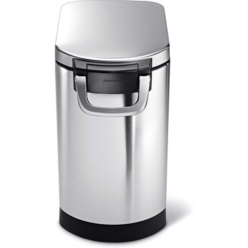 심플휴먼 simplehuman 25 Liter, 27 lb / 12.2 kg Medium Pet Food Storage Container for Dog Food, Cat Food, and Bird Feed, Brushed Stainless Steel