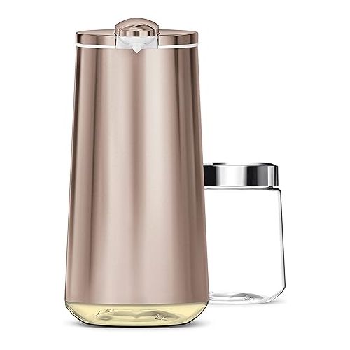 심플휴먼 simplehuman 10 oz. Touch-Free Foam Sensor Pump Dispenser with Mandarin Orange Soap and Refillable Cartridge, Rose Gold Stainless Steel