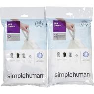 simplehuman Custom Fit Trash Can Liner B, White - White - 30 ct - 2 pk - 6 liter