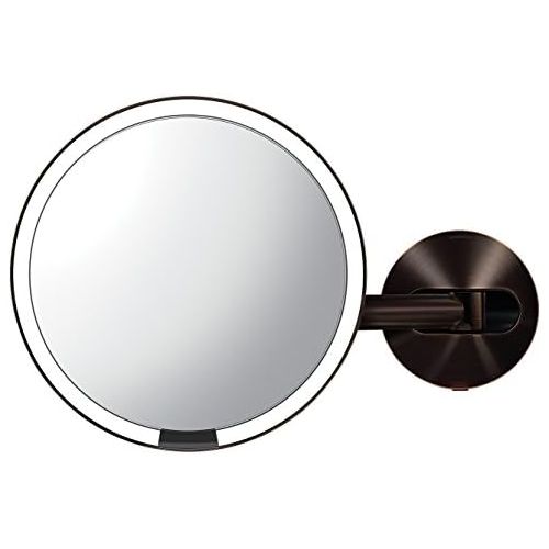 심플휴먼 [아마존베스트]Simplehuman simplehuman Sensor Wall Mount Makeup Mirror, Dark Bronze Steel