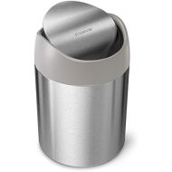 [아마존베스트]Simplehuman simplehuman 1.5 Liter / 0.4 Gallon Countertop Trash Can, Brushed Stainless Steel