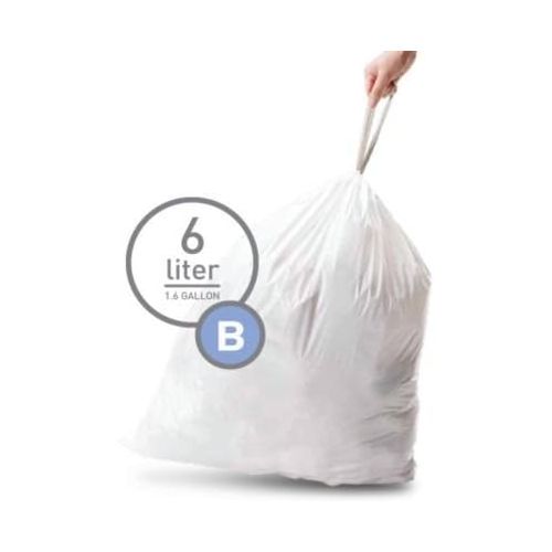 심플휴먼 [아마존베스트]Simplehuman Bin Trash Can Bags Liners New 6l Litres Size B Box Pack of 30