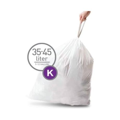 심플휴먼 [아마존베스트]Simplehuman Bin Trash Can Bags Liners New 35-45l Litres Size K Pack of 20