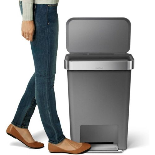 심플휴먼 [아마존베스트]Simplehuman simplehuman Liner Pocket Bin, Grey, 45 Litre