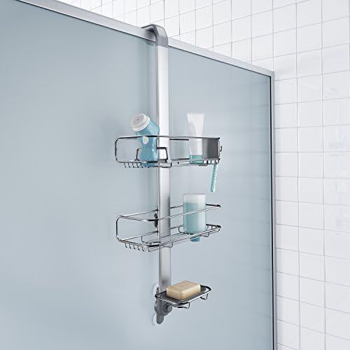 심플휴먼 [아마존베스트]Simplehuman simplehuman, Stainless Steel and Anodized Aluminum Over Door Shower Caddy