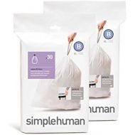 [아마존베스트]Simplehuman simplehuman Custom Fit Trash Can Liner B, 6 Liters / 1.6 Gallons, 30-Count (Pack of 2)