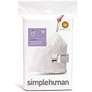 [아마존베스트]Simplehuman simplehuman, 1 Refill Pack, 30-35 L / 8-9 Gal Code H Custom fit, 20 Liners, White