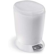 [아마존베스트]Simplehuman simplehuman 6 Liter / 1.6 Gallon Compact Plastic Round Bathroom Step Trash Can, White Plastic