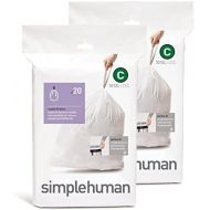 [아마존베스트]Simplehuman simplehuman Custom Fit Trash Can Liner C, 10 Liters / 2.6 Gallons, 20 Count (Pack of 2)