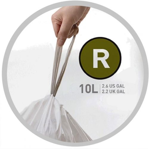 심플휴먼 [아마존베스트]Simplehuman simplehuman Code R Custom Fit Drawstring Trash Bags, 10 L / 2.6 Gallon, 1 Refill Pack (20 Count)