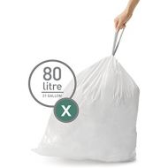 [아마존베스트]Simplehuman simplehuman Code X Custom Fit 80 L/21 Gallon Trash Can Liner, White