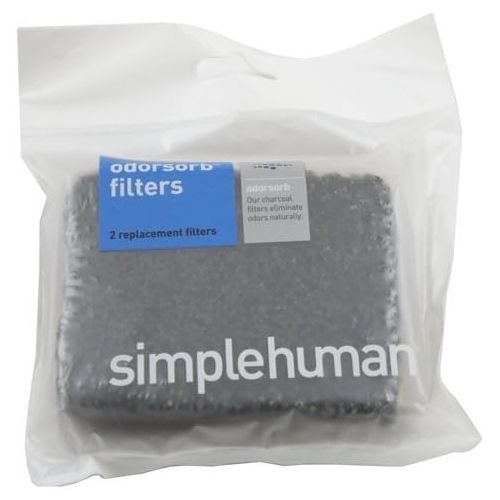 심플휴먼 [아마존베스트]Simplehuman simplehuman Odorsorb Filter Refills, Natural Charcoal (2 Pack)