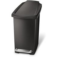 [아마존베스트]Simplehuman simplehuman 10 Liter / 2.6 Gallon Compact Slim Bathroom or Office Step Trash Can, Black Plastic