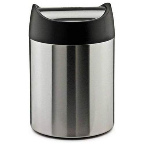 심플휴먼 [아마존베스트]Simplehuman simplehuman 1.5 Liter / 0.40 Gallon Countertop Trash Can, Brushed Stainless Steel