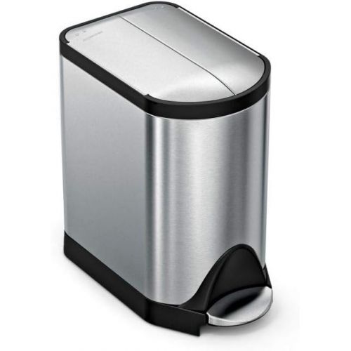 심플휴먼 [아마존베스트]Simplehuman simplehuman Butterfly Step Trash Can, Stainless Steel, Plastic Lid, 30 L / 8 Gal