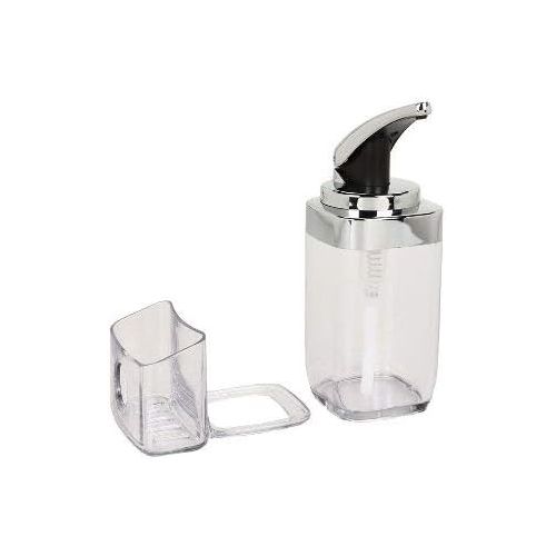 심플휴먼 [아마존베스트]Simplehuman simplehuman Precision Lever Square Push Soap Pump With Removable Caddy, Chrome And Plastic, 22 fl. oz.