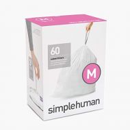[아마존베스트]Simplehuman simplehuman Code M Custom Fit Drawstring Trash Bag, 45 Liter / 12 Gallon, 3 Refill Packs (60 Count)