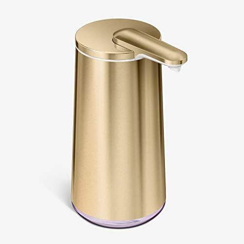 심플휴먼 [아마존베스트]Simplehuman simplehuman Polished Foam Sensor Pump with Lavender Soap Refillable Cartridge, High-Grade Brass Stainless Steel