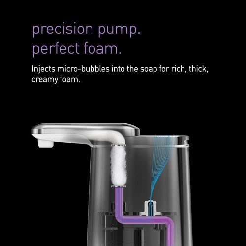 심플휴먼 [아마존베스트]Simplehuman simplehuman Polished Foam Sensor Pump with Lavender Soap Refillable Cartridge, High-Grade Brass Stainless Steel