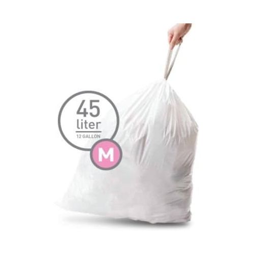 심플휴먼 [아마존베스트]Simplehuman Bin Trash Can Bags Liners New 45l Litres Size M Box Pack of 20