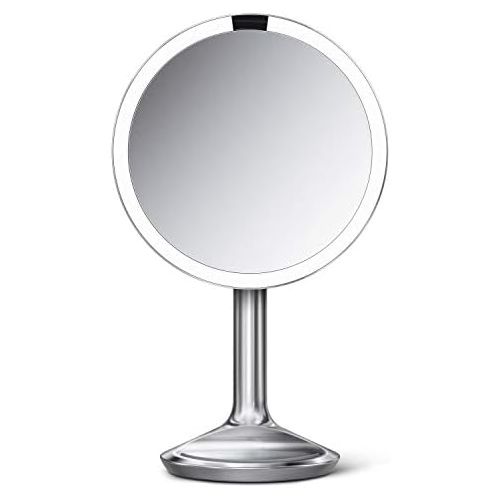 심플휴먼 [아마존베스트]Simplehuman simplehuman Sensor Lighted Makeup Vanity Mirror SE, 8 Round, 5X Magnification, Stainless Steel, Brushed