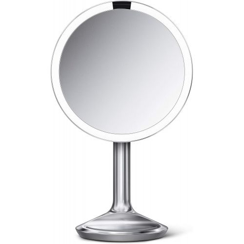 심플휴먼 [아마존베스트]Simplehuman simplehuman Sensor Lighted Makeup Vanity Mirror SE, 8 Round, 5X Magnification, Stainless Steel, Brushed