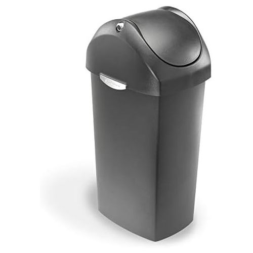 심플휴먼 [아마존베스트]Simplehuman simplehuman 60 Liter / 16 Gallon Swing Lid Trash Can, Grey Plastic