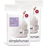 [아마존베스트]Simplehuman simplehuman Custom Fit Trash Can Liner A, 4.5 Liters / 1.2 Gallons, 30-Count (Pack of 2)
