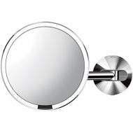 [아마존베스트]Simplehuman simplehuman Wall Mount Sensor Makeup Mirror, Polished Stainless Steel