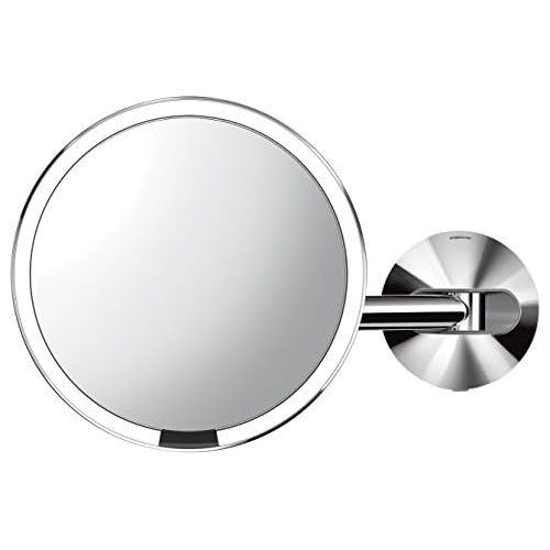 심플휴먼 [아마존베스트]Simplehuman simplehuman Wall Mount Sensor Makeup Mirror, Polished Stainless Steel