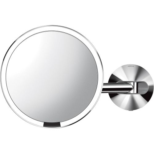 심플휴먼 [아마존베스트]Simplehuman simplehuman Wall Mount Sensor Makeup Mirror, Polished Stainless Steel