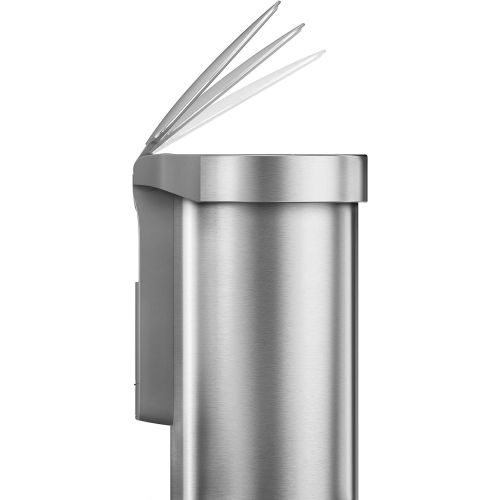 심플휴먼 [아마존베스트]Simplehuman simplehuman 45 Liter / 12 Gallon Stainless Steel Semi-Round Sensor Can, Touchless Automatic Trash Can