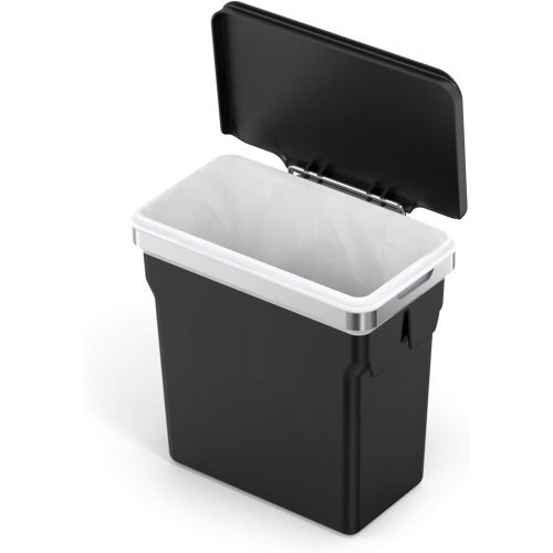 심플휴먼 [아마존베스트]Simplehuman simplehuman 10 Liter / 2.6 Gallon In-Cabinet Trash Can, Heavy-Duty Steel Frame, Black