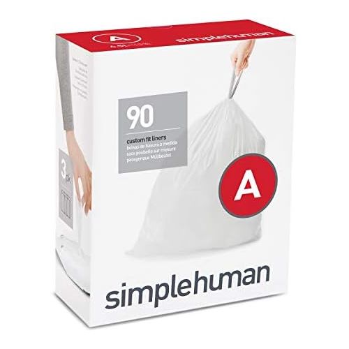 심플휴먼 [아마존베스트]Simplehuman simplehuman Code A Custom Fit Drawstring Trash Bags, 4.5 liters / 1.2 gallons, (90 Count)