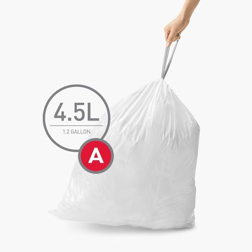 심플휴먼 [아마존베스트]Simplehuman simplehuman Code A Custom Fit Drawstring Trash Bags, 4.5 liters / 1.2 gallons, (90 Count)