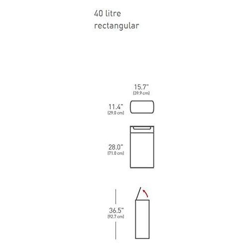 심플휴먼 [아마존베스트]Simplehuman simplehuman 40 Liter / 10.6 Gallon Stainless Steel Slim Touch-Bar Kitchen Trash Can, Brushed Stainless Steel