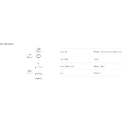 심플휴먼 [아마존베스트]Simplehuman simplehuman Corner Shower Caddy, Rust-Proof Stainless Steel and Anodized Aluminum