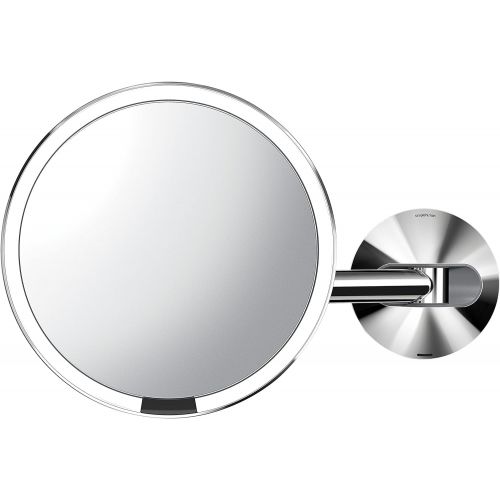 심플휴먼 [아마존베스트]Simplehuman simplehuman Wall Mount-5x Magnification Sensor Makeup Mirror, Polished Stainless Steel