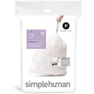 [아마존베스트]Simplehuman simplehuman Code P Custom Fit Drawstring Trash Bags, 50 -60 L / 13-16 Gallon, 1 Refill Pack (20 Count)