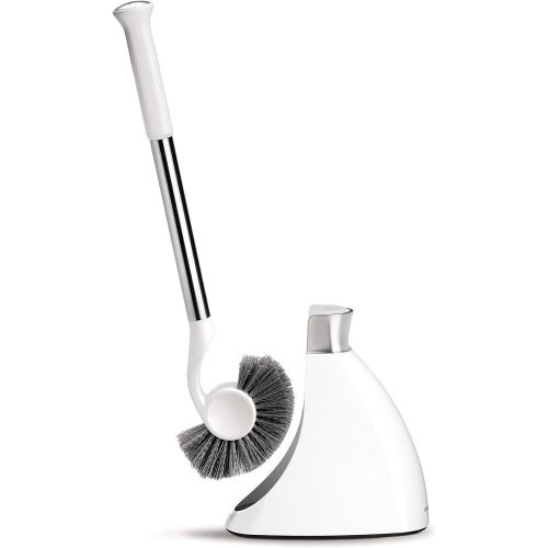 심플휴먼 [아마존베스트]Simplehuman simplehuman Toilet Brush with Caddy, Stainless Steel, White