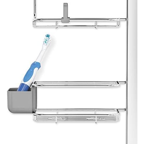 심플휴먼 [아마존베스트]Simplehuman simplehuman Adjustable Shower Caddy XL, Stainless Steel + Anodized Aluminum
