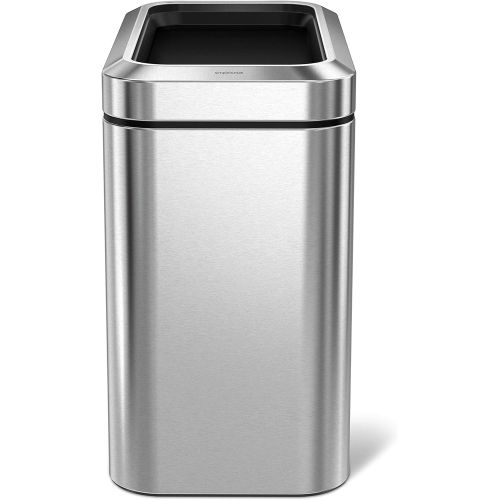 심플휴먼 [아마존베스트]Simplehuman simplehuman 25 Liter / 6.6 Gallon Slim Open Commercial Trash Can, Brushed Stainless Steel