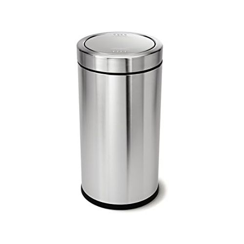 심플휴먼 [아마존베스트]Simplehuman simplehuman 55 Liter / 14.5 Gallon Swing Top Trash Can, Commercial Grade, Stainless Steel
