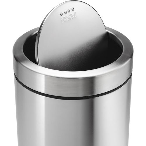 심플휴먼 [아마존베스트]Simplehuman simplehuman 55 Liter / 14.5 Gallon Swing Top Trash Can, Commercial Grade, Stainless Steel